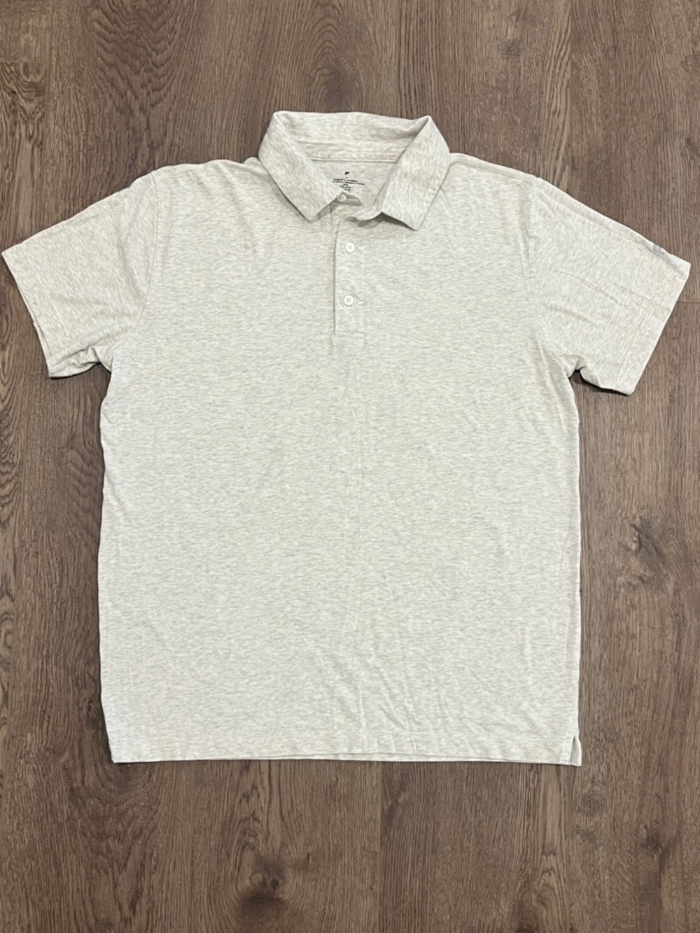 Fabletics Men's Heathered Light Gray Polo